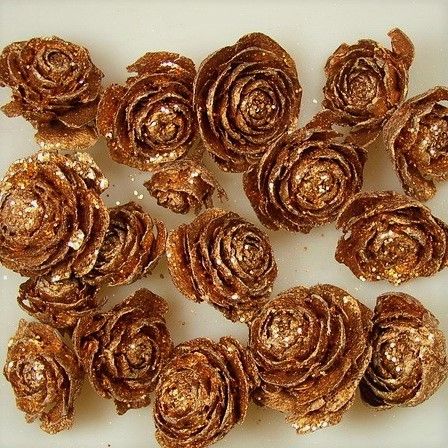  Cdrus rzsafej 3-5cm bronz&glitter